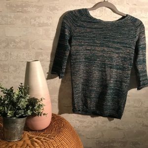 [b d g] multicolored 3/4 sleeve sweater